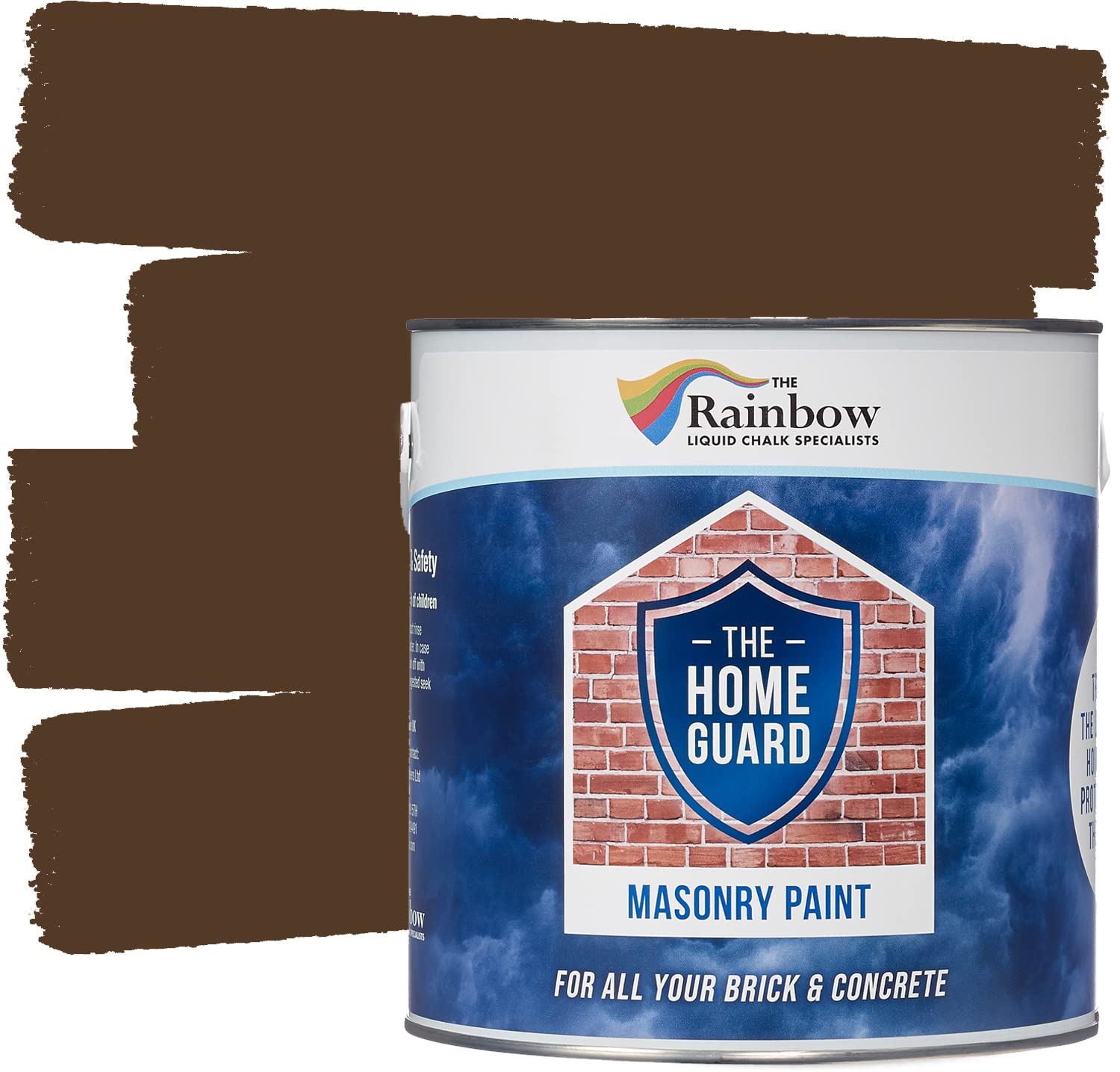 Rainbow Chalk Markers Masonry Paint - 5L Walnut | Non-Toxic & Water-Based Exterior Masonry Paint for Outdoor Weather Protection | Anti-Cracking & Flaking for Smooth Brickwork | Opaque Matte Finish