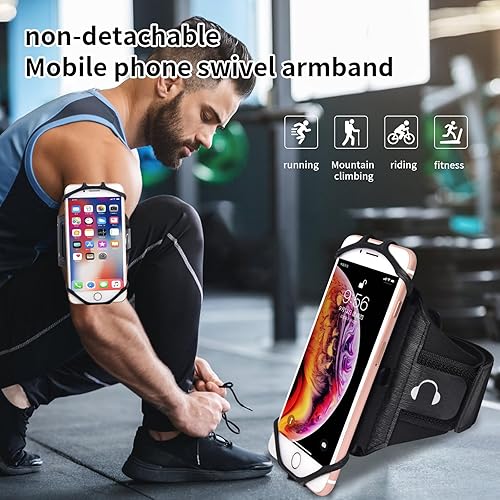 Miniatura 2 de Banda de brazo para teléfono para correr con llavero, banda de brazo para iPhone para corredores rotación de 360 para iPhone 1615141312ProPro