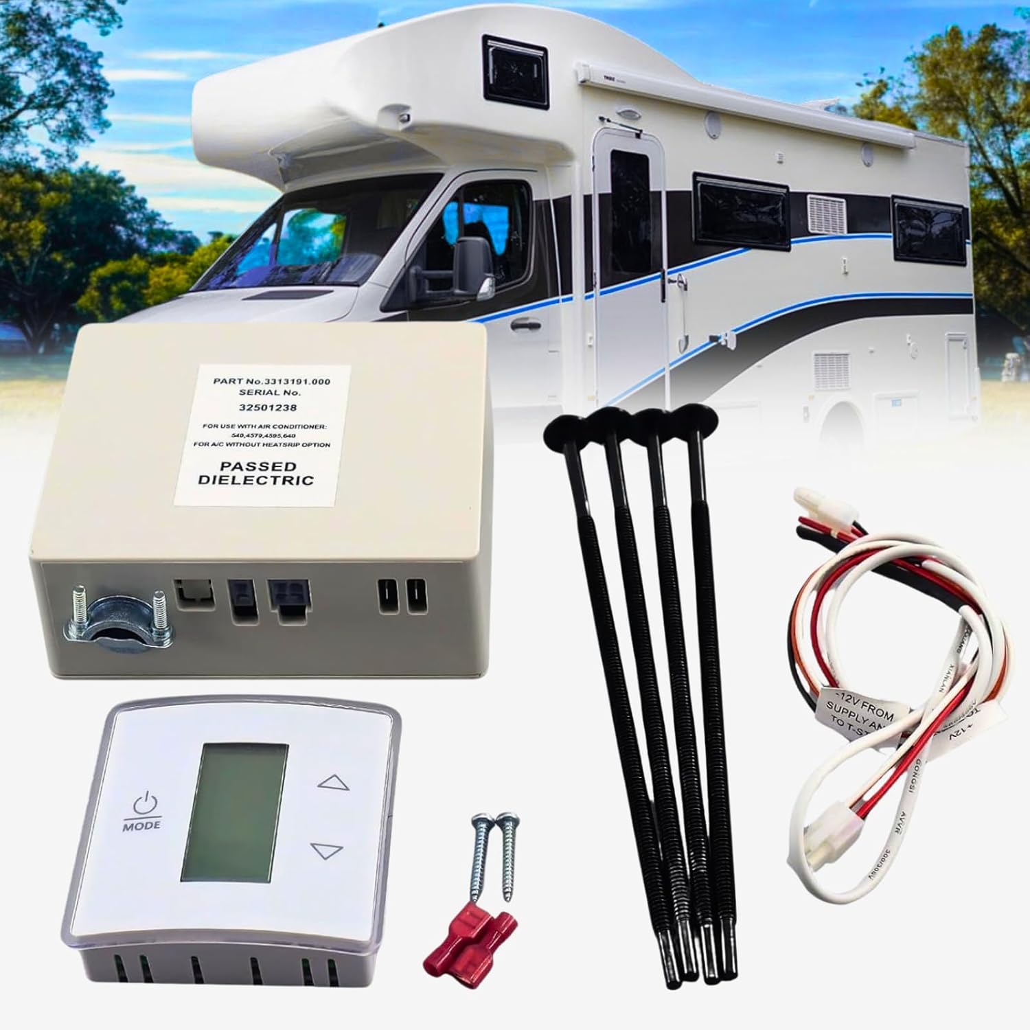 3316230.000 3316230.700 Rv Wall Thermostat Relay Box for Dometic, RV Thermostat with Control Kit for Dometic for Camper/Trailer/Rv Conditioners