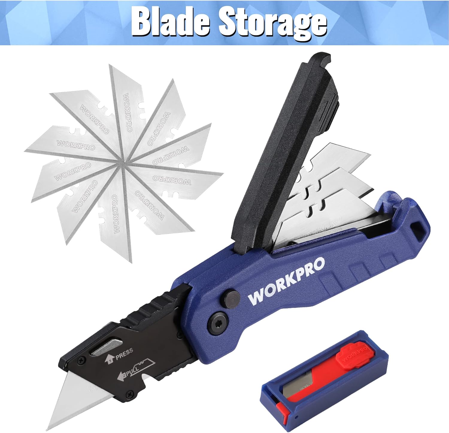 Buy WORKPRO Utility Knife, 2piece, Folding Box Cutter and 18mm Snap