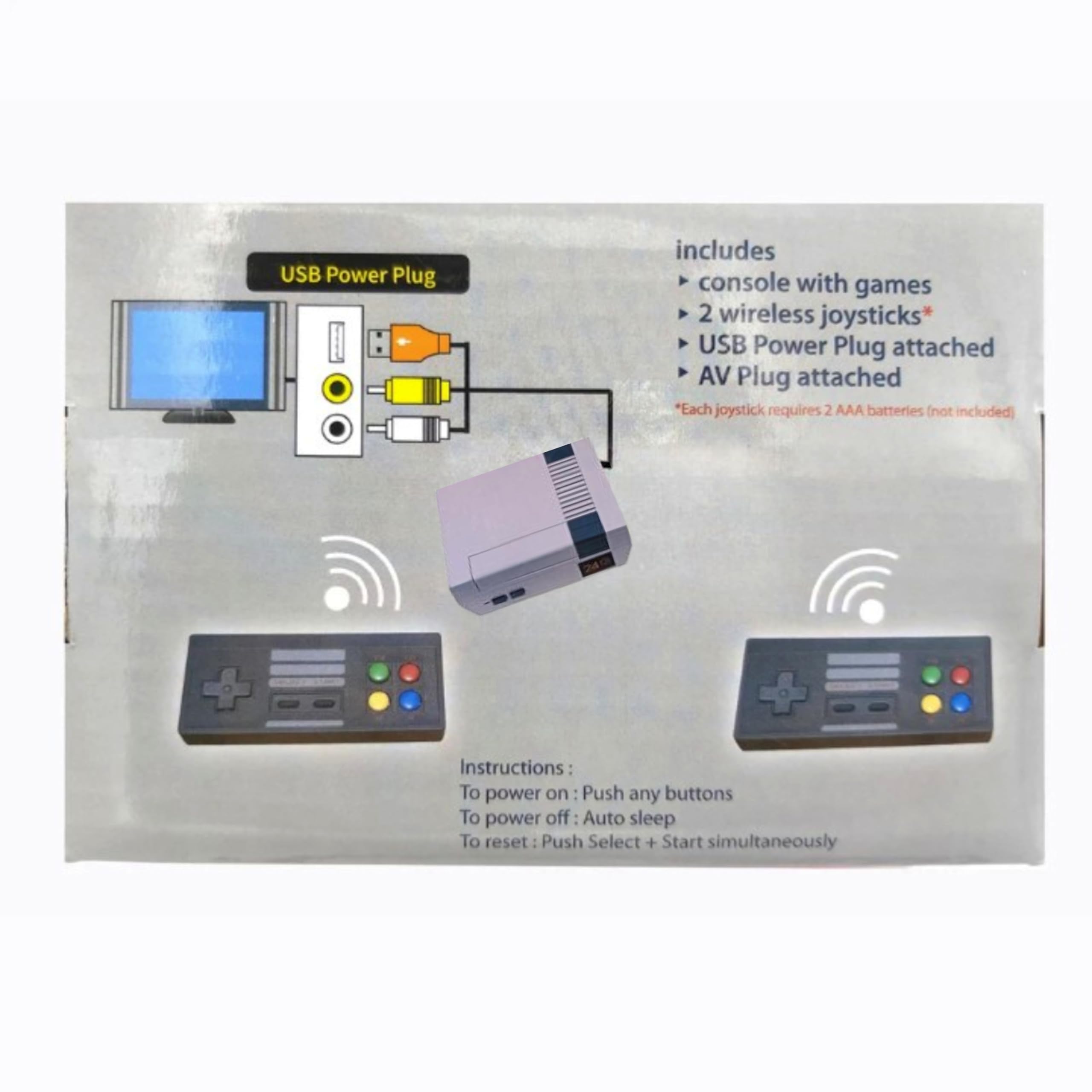 Consola de 3000 Videojuegos Retro 8 bit Sandalfon Conexion AV con 2 mandos Integrados Support 2.4g Wireless, Atractivos, Divertidos. Deportes Rompecabezas Lucha Carreras