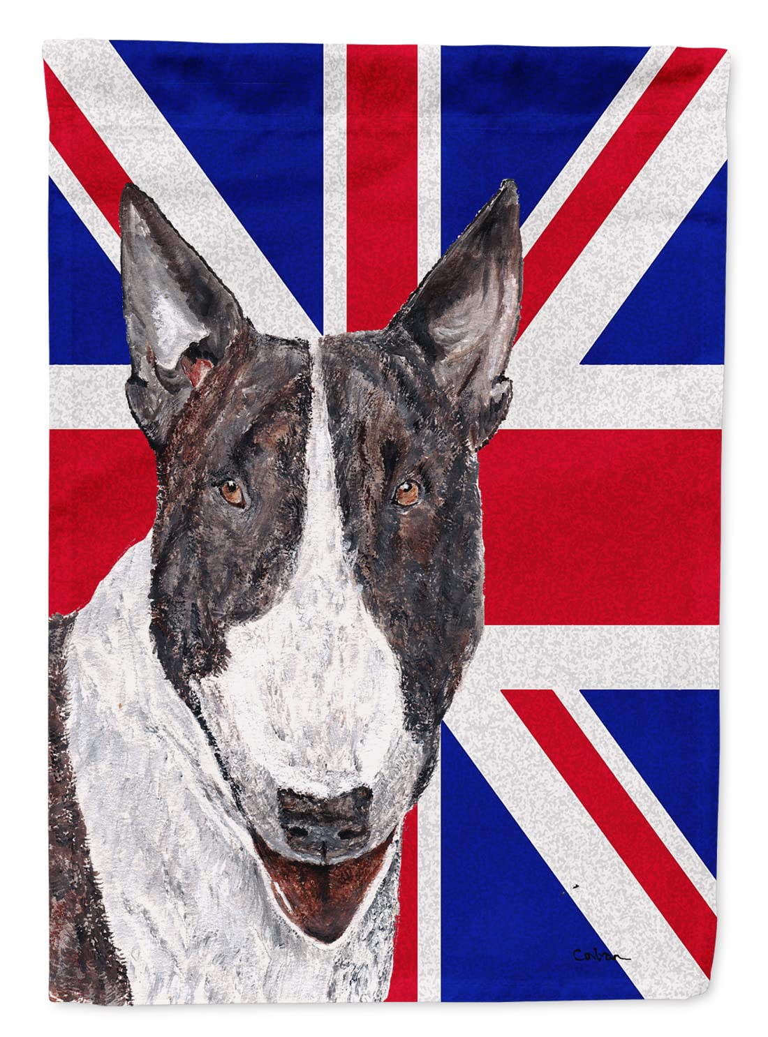 Toile Union Jack Bull Terrier pour salon style british et décoration salon moderne