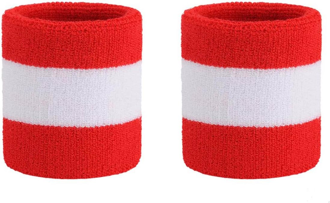 ONUPGO Wristband Sweatbands for Men and Women - Athletic Cotton Terry Cloth Wrist Bands Sport Sweat Band for Basketball, Tennis, Football, Baseball, Running, Gym (1 Pair)