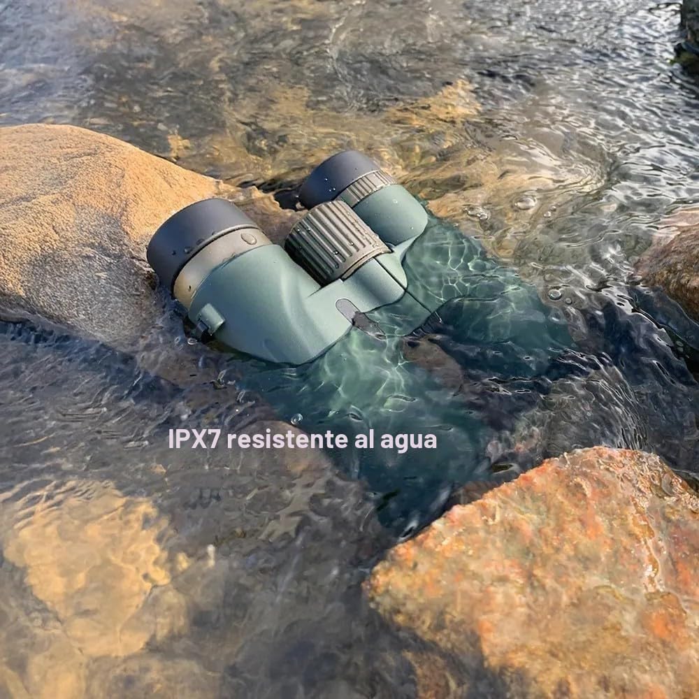 Prismáticos WarMax, HD12x42 para adultos de alta magnificación, ideales para observación de aves, viajes, observación de estrellas, caza, vista más amplia, conciertos, enfoque inteligente (Verde