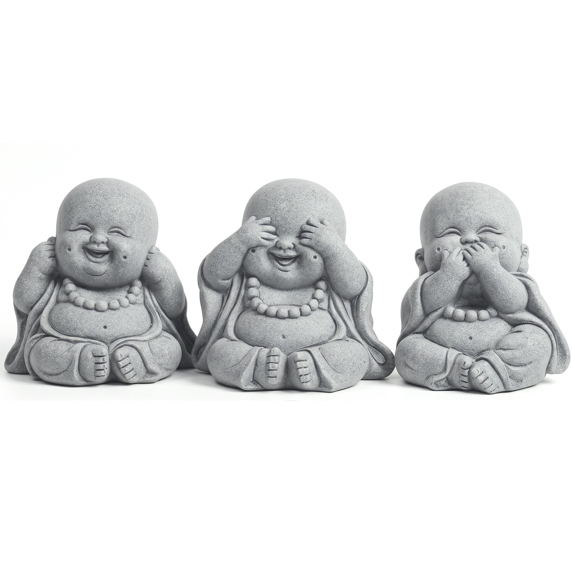 Elyebxj 3PCS Baby Buddha, Handcrafted Buddha Statue Indoor for Garden Bonsai & Zen Decor, 3 Inch