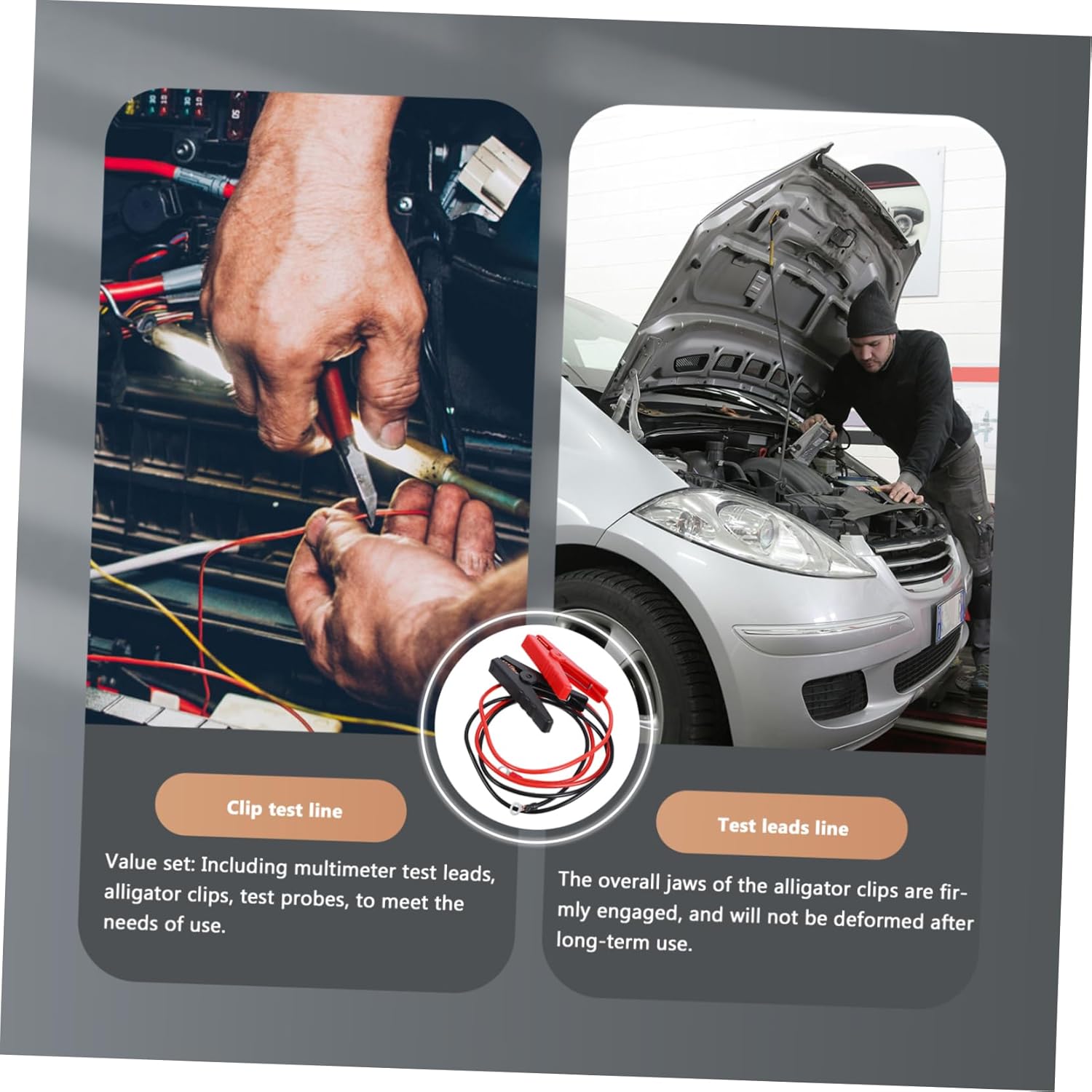 Gatuida 10pcs Heavy Duty Jumper Cable Clamps Cables for Car Alligator Clips for Automotive and Industrial Use Secure Grip