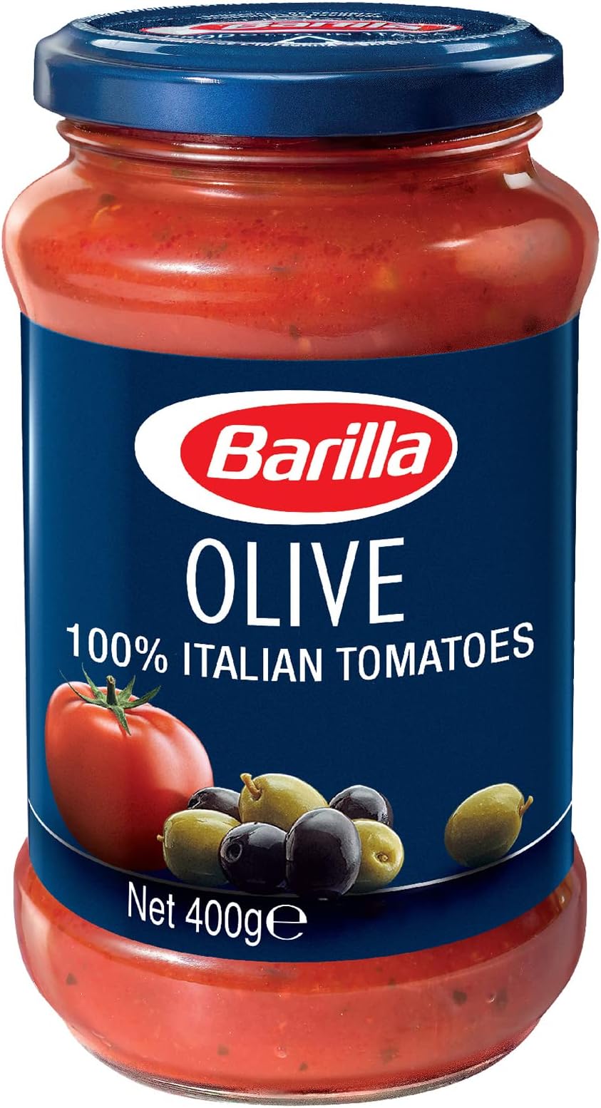 Pasta Sauce - Olives with 100% Italian Tomatoes 400 gm, Non - GMO Project Verified, Vegan, Gluten free, No added Colour or Presevatives