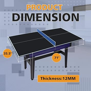 Foldable Ping Pong Table Top for Billiard Table, 6FT/7FT/8FT/9FT Table Tennis Table Topper for Pool Table, Indoor Outdoor Portable Table Tennis Conversion Top w/Net & Foam Padding