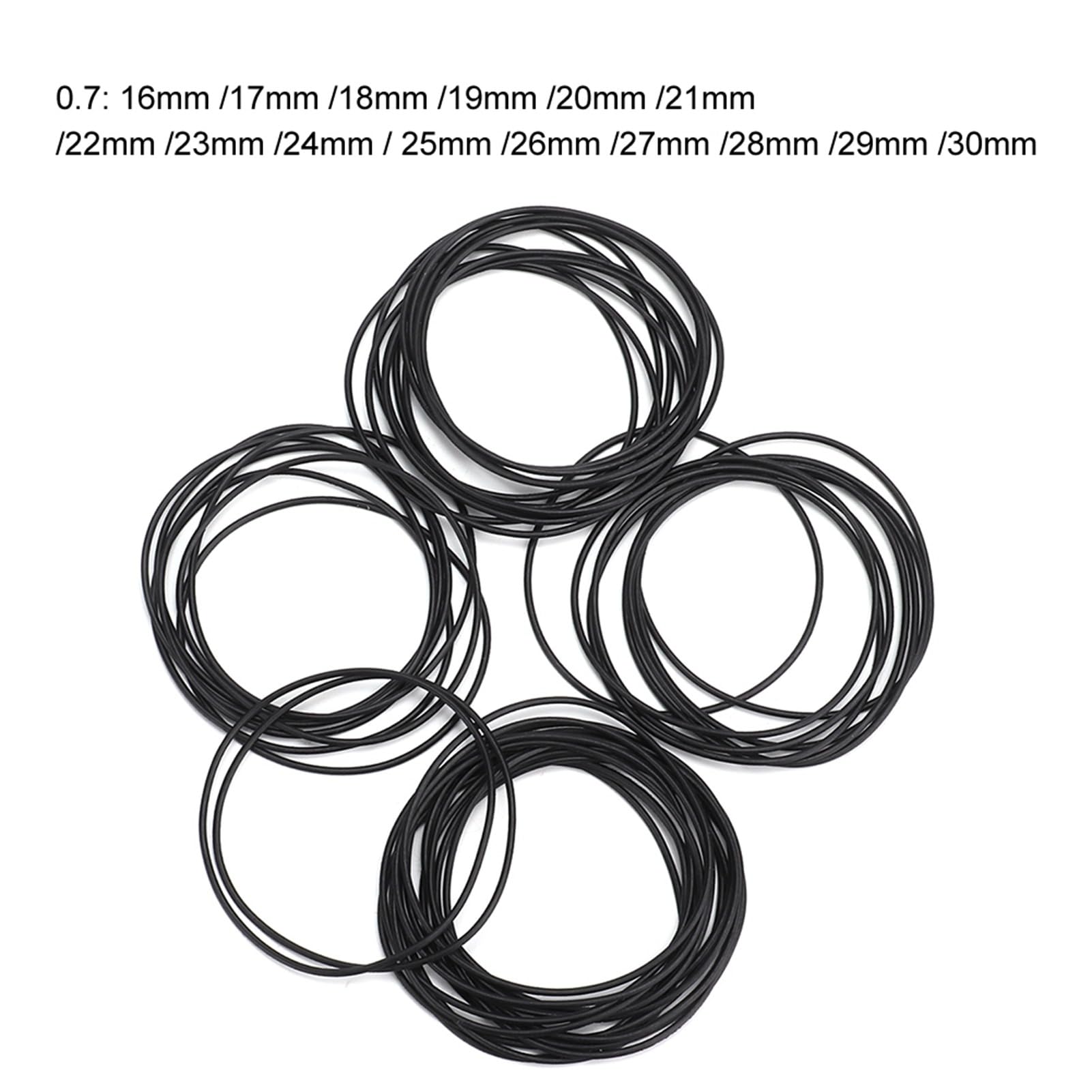 Ejoyous Guarnizione di Tenuta per Orologi O Ring, Materiale in Gomma, O-ring da 500 Pezzi per la Riparazione di Orologi con Resistenza all'acqua e Uso Versatile