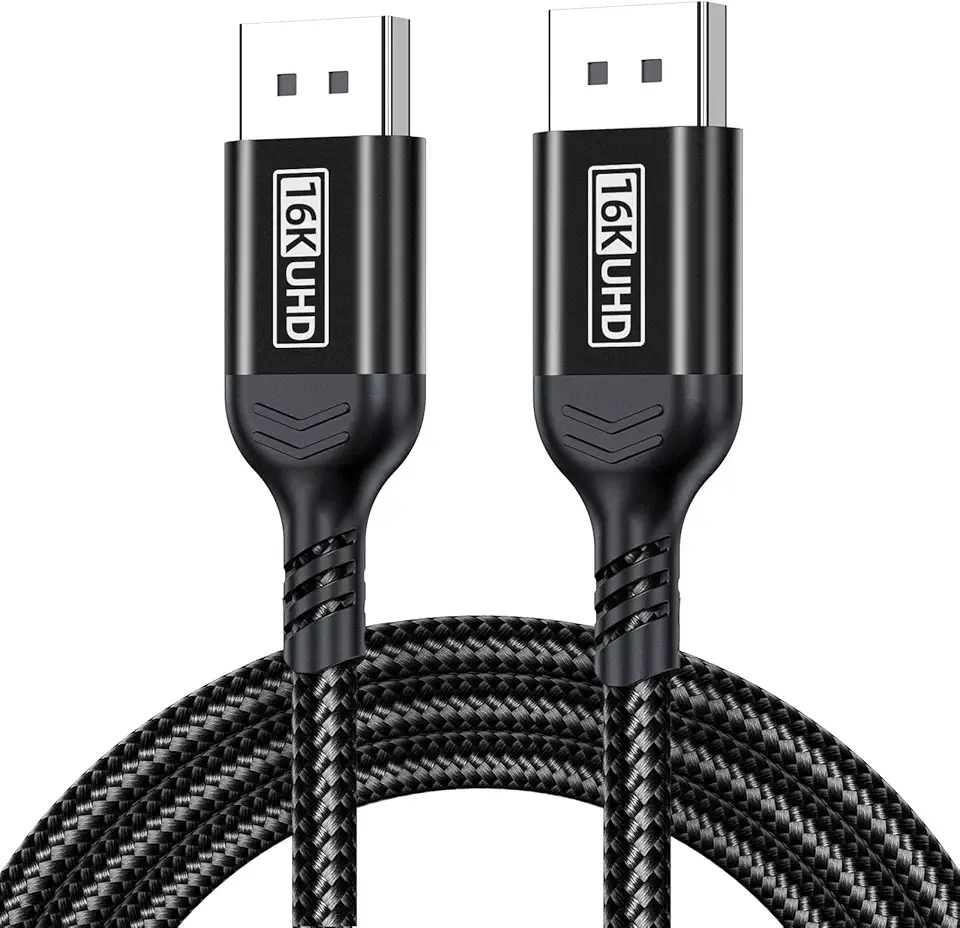 Cabo DisplayPort 16K 2.1, DP 2.1 80Gbps, 3 m, suporta 16K@60Hz, 10K@60Hz, 8K@120Hz HBR3 4K@240Hz 165Hz 144Hz 60Hz, HDCP DSC 1.2a, HDR10 FreeSync G-Sync para placa gráfica de monitor de jogos