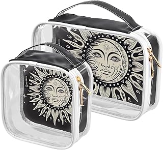 2Pcs Mandala Sun Bohemia Cosmetic Bags,Clear ...