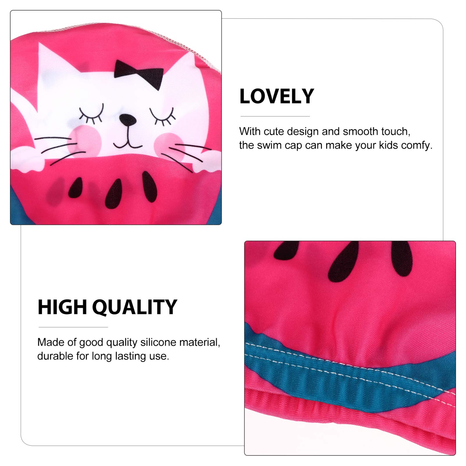 VORCOOL 10 Pz Donne Testa Delicato Confortevole Stampa Premium Adorabile Nuoto Acqua Nuotata Ragazze Cappello Lungo Orecchie Modello Bambini Berretto Multifunzionale Scatola di Copertura