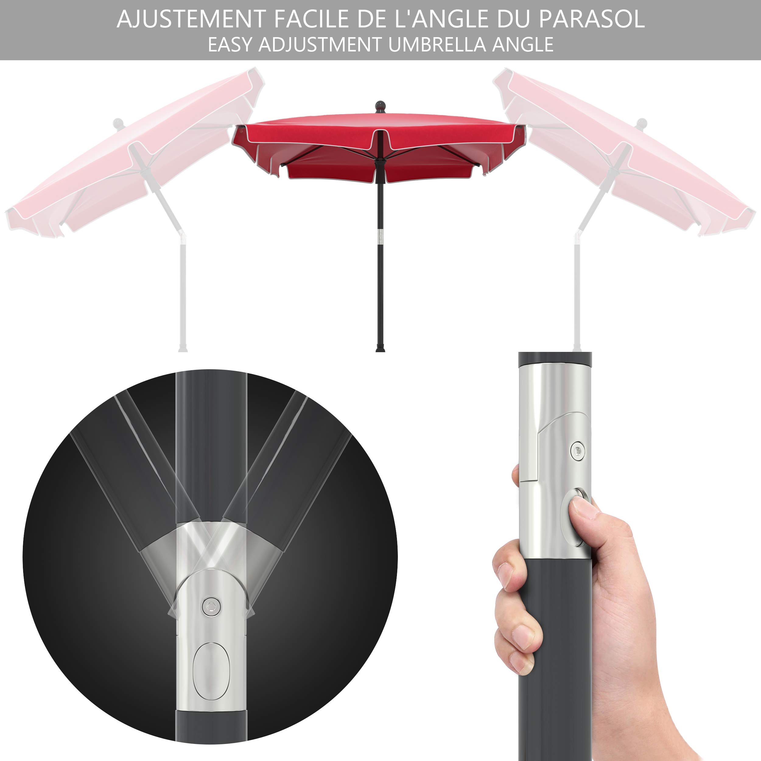 VOUNOT® Prostokątny parasol ogrodowy