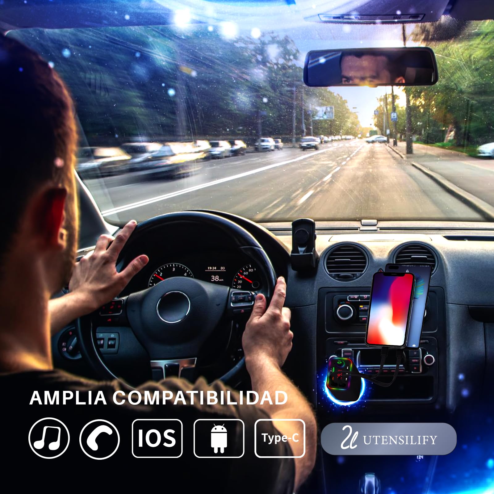 Bluetooth 5.0 Transmetteur Fm Kit Mains Libres Pour Voiture En France