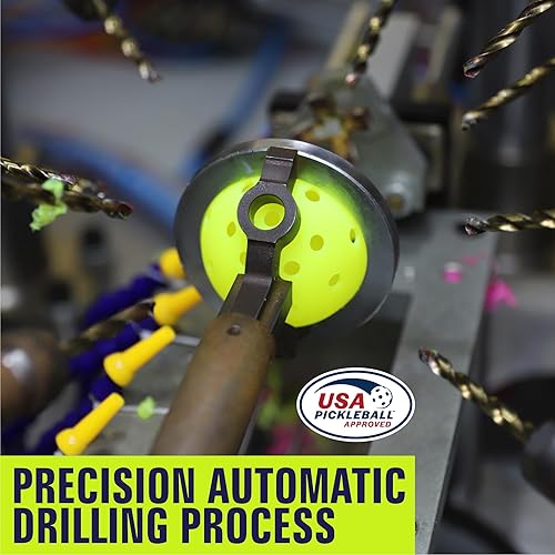 Miniatura 4 de S-40 - Pelotas de pickleball para exteriores, 40 agujeros, aprobadas por la USAPA, material de polietileno duradero, construcción sin costuras,