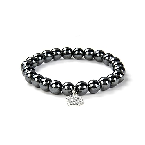 Black Onyx Bracelet - Handmade Gemstone Chakra Charged Crystal Bracelet for Natural Healing Stretchy Yoga Beaded Jewelry for Men Women Unisex by