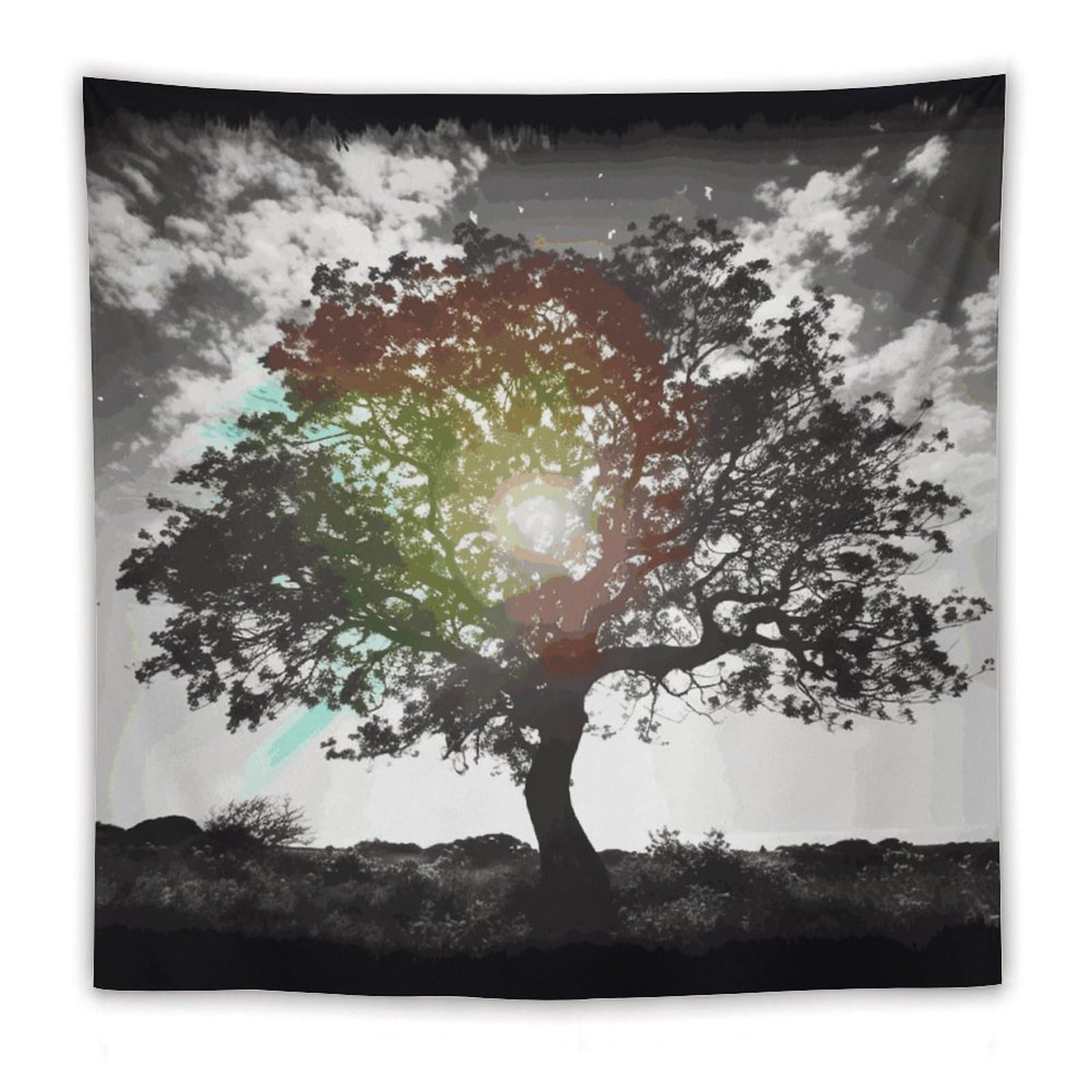 LDGSUPH Tree Art Tapestry Wall Hanging Decor Anti-fading Aesthetic Wall Tapestries Fashion Wall Blanket Decor Modern Wall Art Tapestry for Bedroom Home Decor 60"x60"