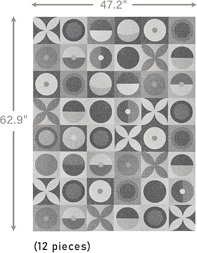 Miniatura 7 de PUREFULL Azulejos de alfombra, 0.35 pulgadas de altura del pelo no adhesivo, azulejos de alfombra de 16 x 16 pulgadas con acolchado antideslizante