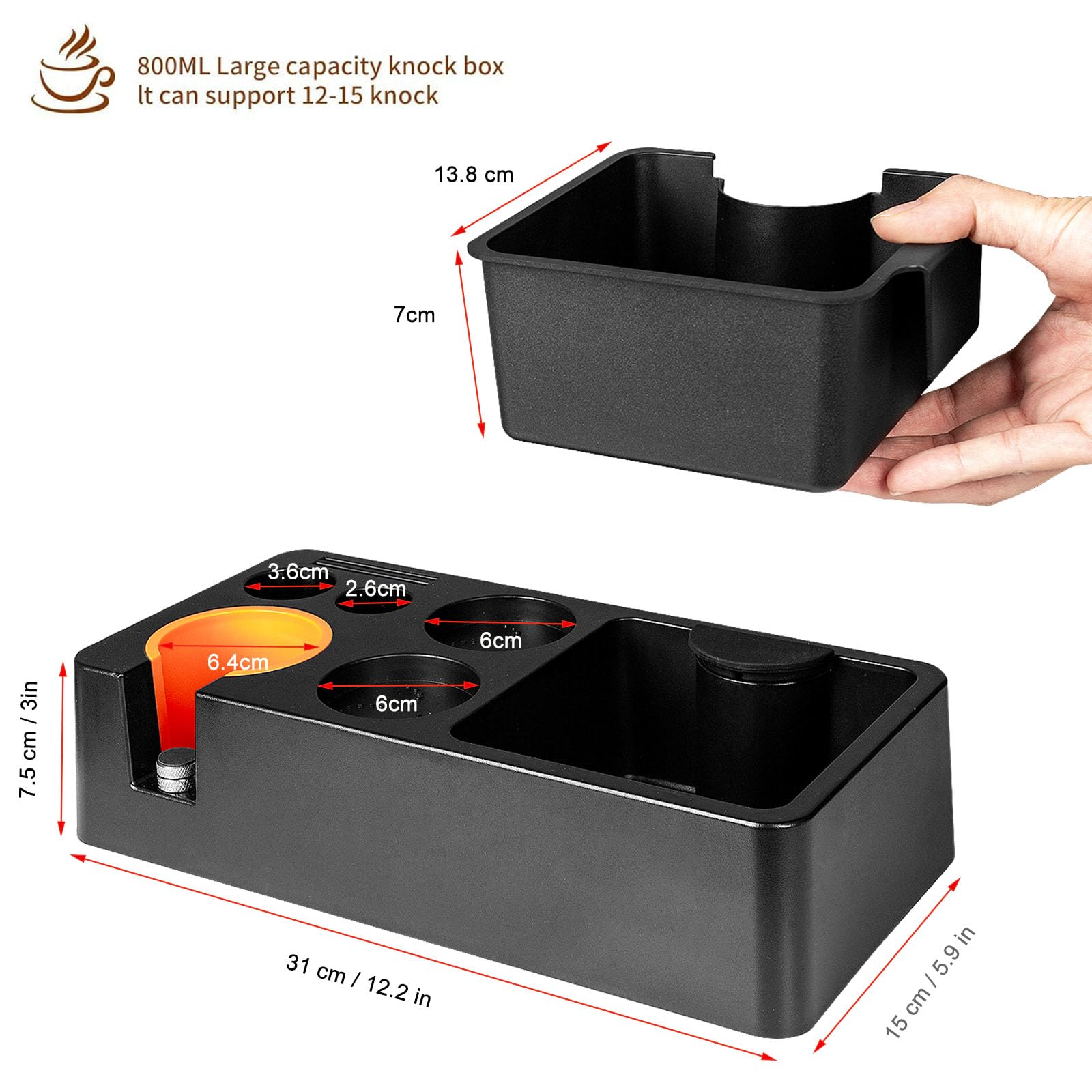 Estación de Tamping de 51-58 mm,Tamper Station para Barista | Coffee Tamping Station Accesorios de Barista, Tamper Station Antideslizante,Soporte para Manipulación de Café,Accesorios Cafe