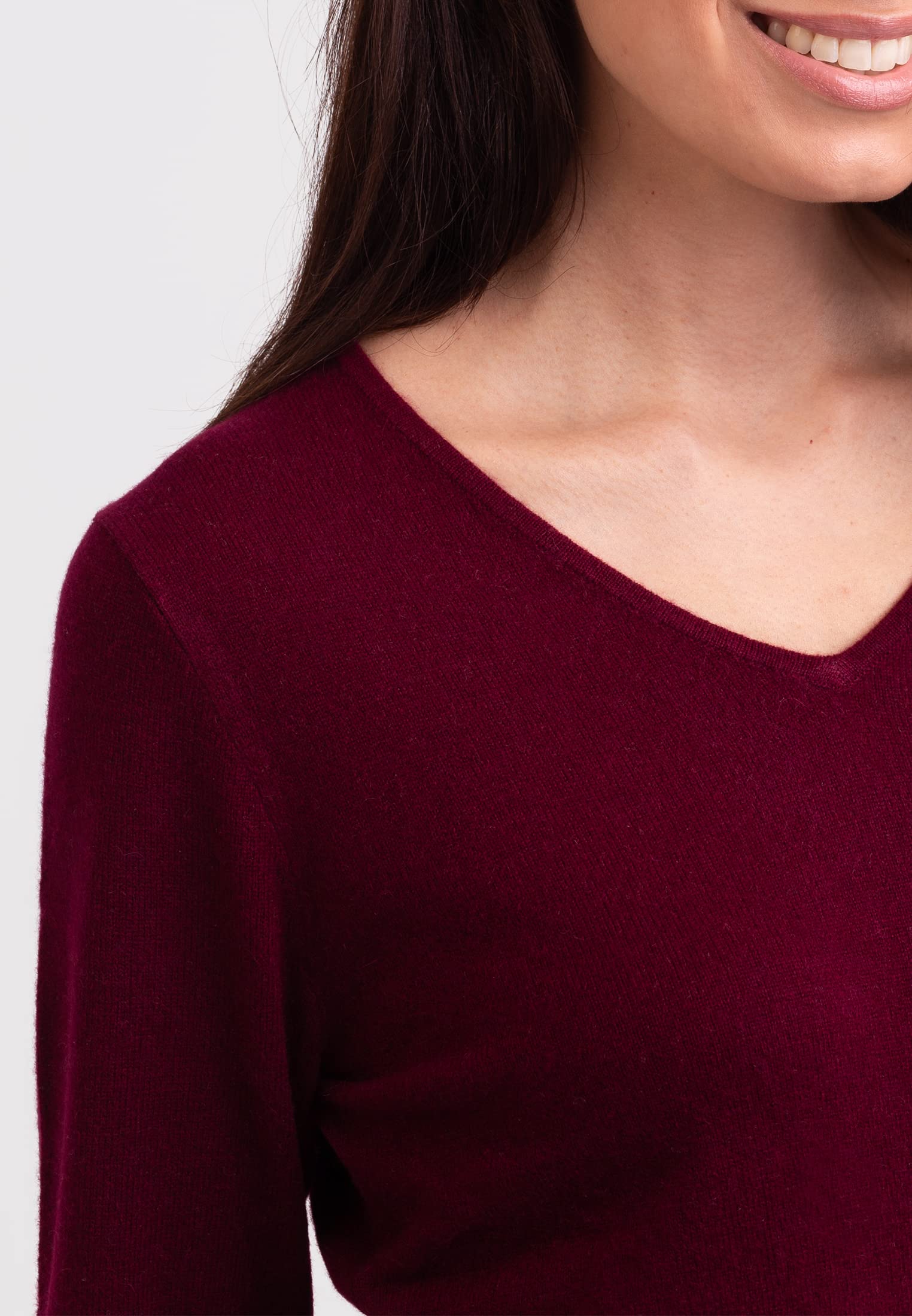 100% Kaschmir Damen Pullover | Sweater V-Ausschnitt 2-fädig