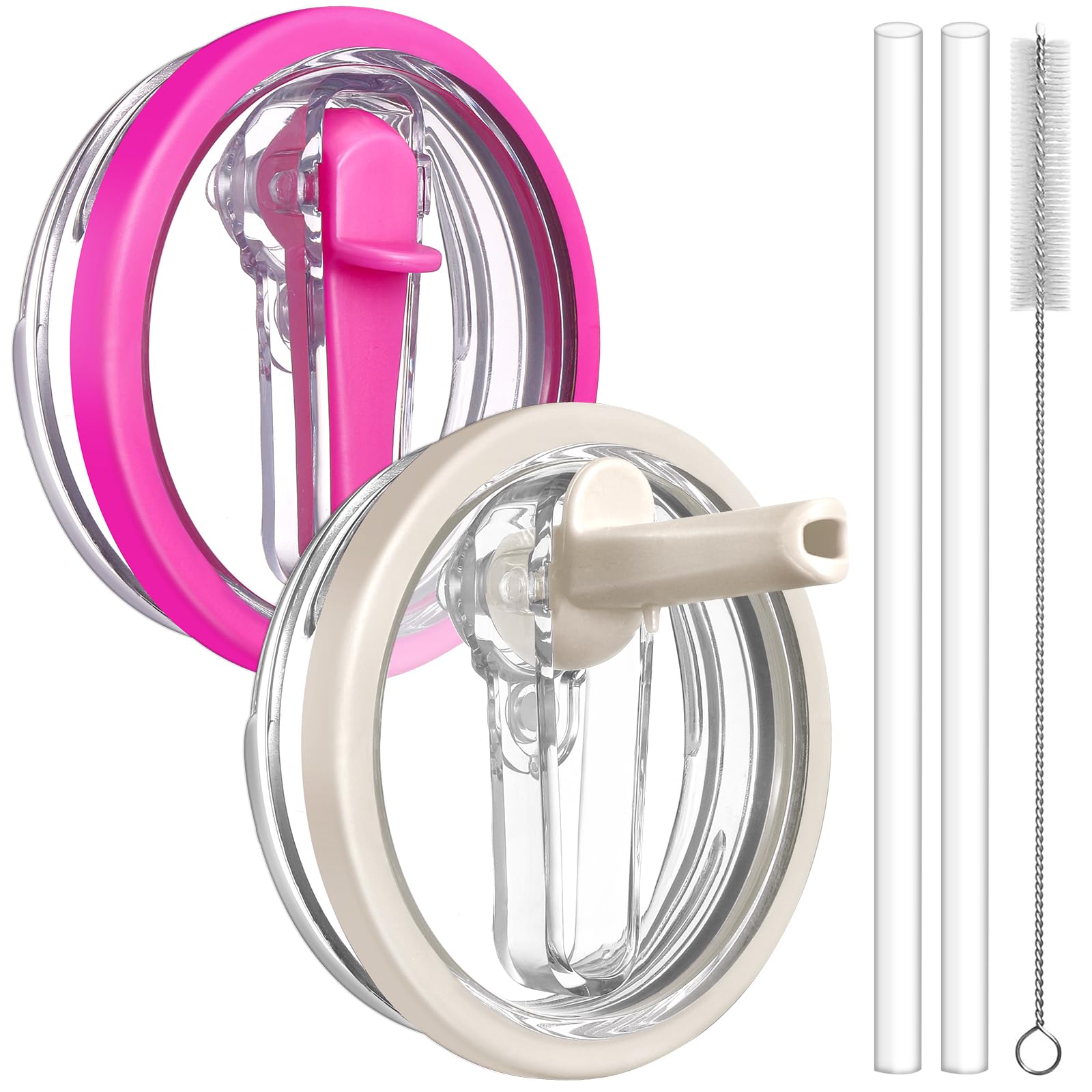 ANTAND 40 oz Tumbler Lid Replacement for Stanley Cup Accessories, Leakproof Flip Straw for 40oz Stanley Lids Quencher H2.0 Protour, 2 Pack No Spill