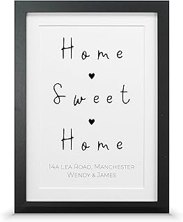Personalised Home Sweet Home print | New home housewarming gift (A4-30x21cm, Print & Standard Frame)