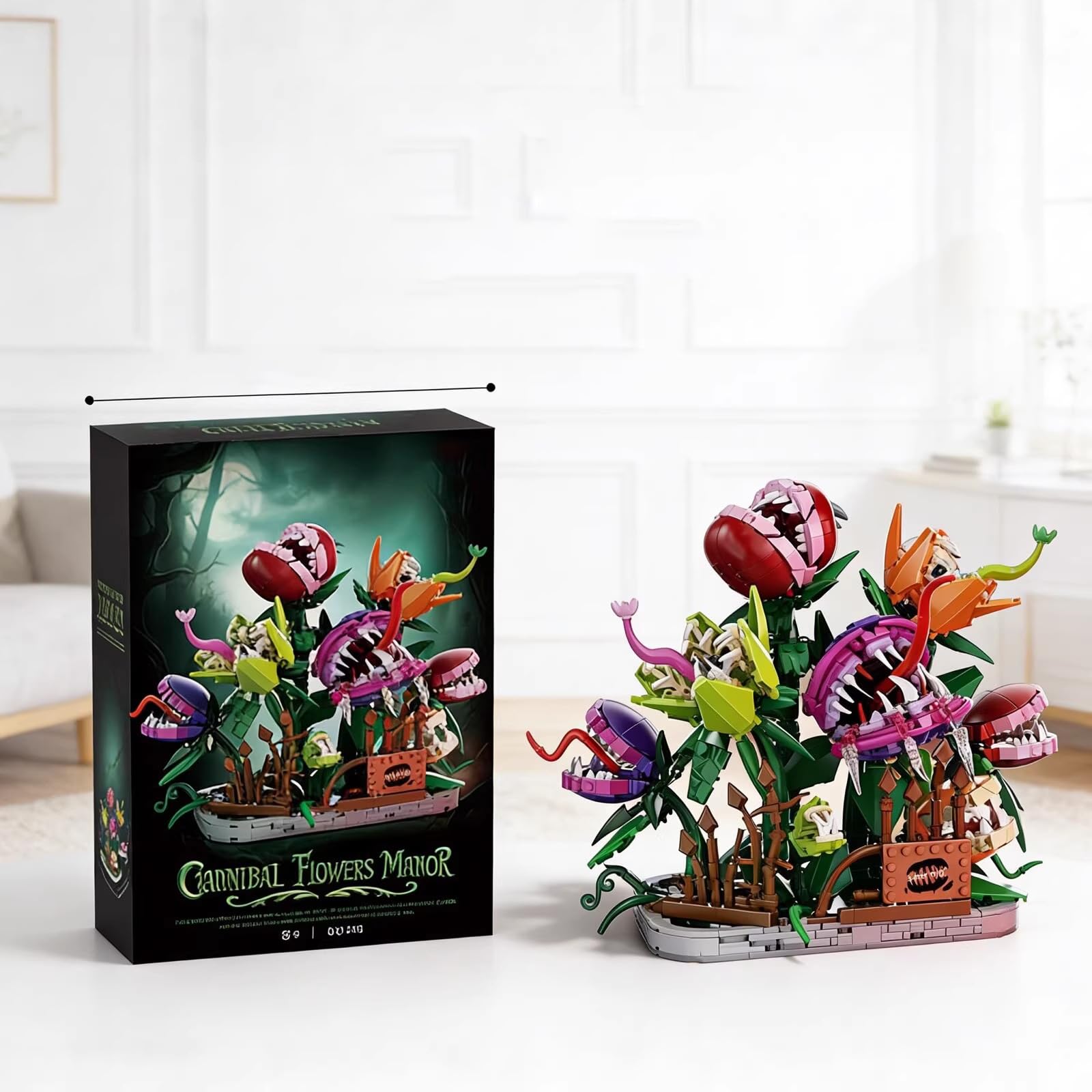 Blocs de Construction Technique Plantes Carnivores, 1000+ Pièces Modèle de Plante Monstrueuse, Kit de Construction MOC Compatible avec Les Grandes Marques