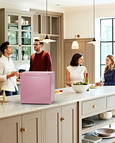 Miniatura 8 de Upstreman-Minirrefrigerador de 1.7 pies cúbicos con congelador, termostato ajustable, ahorro de energía, bajo ruido, compacto y de una sola puerta,