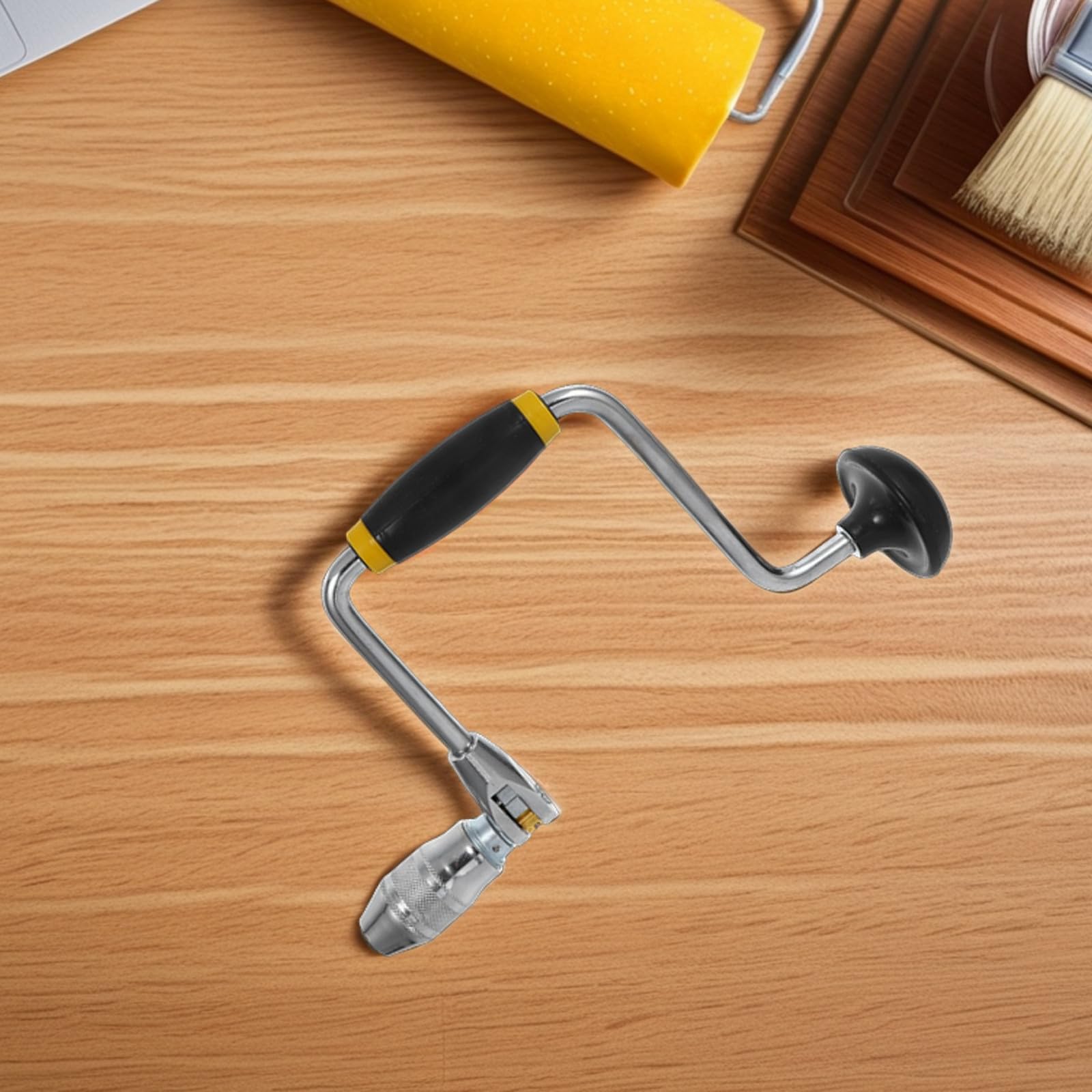Taladro Manual de Manivela de Acero para Carpintería y Paredes, Herramienta Manual Resistente y Fácil de Usar Adecuado para Hacer Joyas y Bricolaje