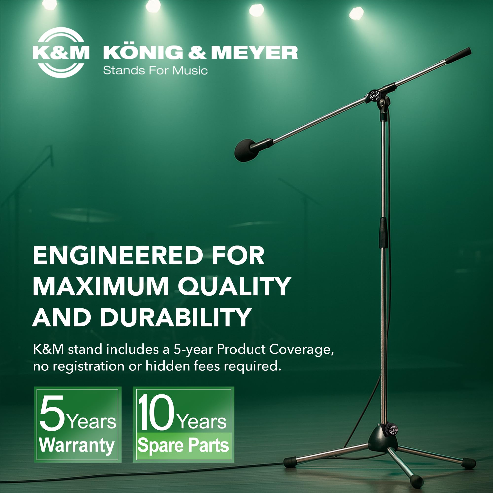 K&M - 210/2 - Asta microfonica cromata - cromo