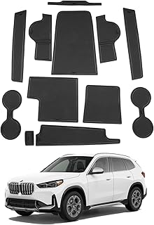 SHAOHAO Compatible with BMW X1 U11 2023 2024 2025 Anti-Dust Non-Slip Inner Door Cup Arm Box Storage Mat Inner Door Rubber Mats BMW X1 U11 Accessories (Black
