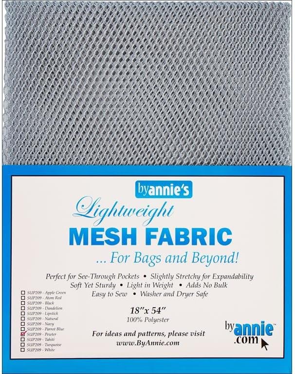 Annies SUP209-PEWTER Lightweight Pewter Mesh Fabric LTWT 18x54, 54 Inches