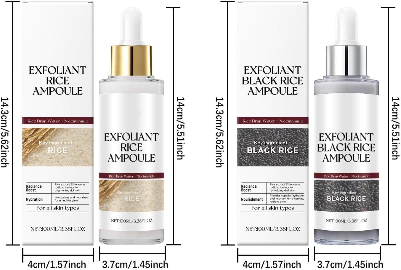 Peel Shot Glow Rice White Rice +Black Rice Soft Exfoliating Face And Body Scrub Dead Skin Cells Blackheads Remover For All Skin Types 100ml Scar Filler (Black+Yellow,100 g (Pack of 1)) - Image 6