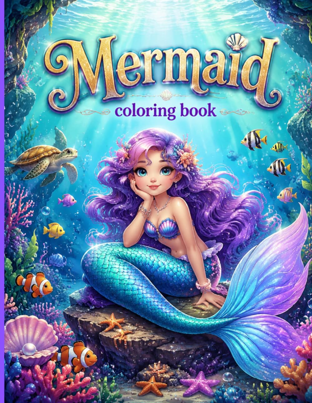 Mermaid: A Magical Underwater Coloring Book for Kids Filled with Beautiful Mermaids, Sea Creatures, and Ocean Adventures
