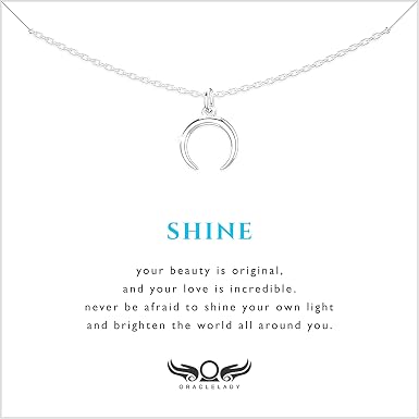 Crescent Moon Sterling Silver Necklace 