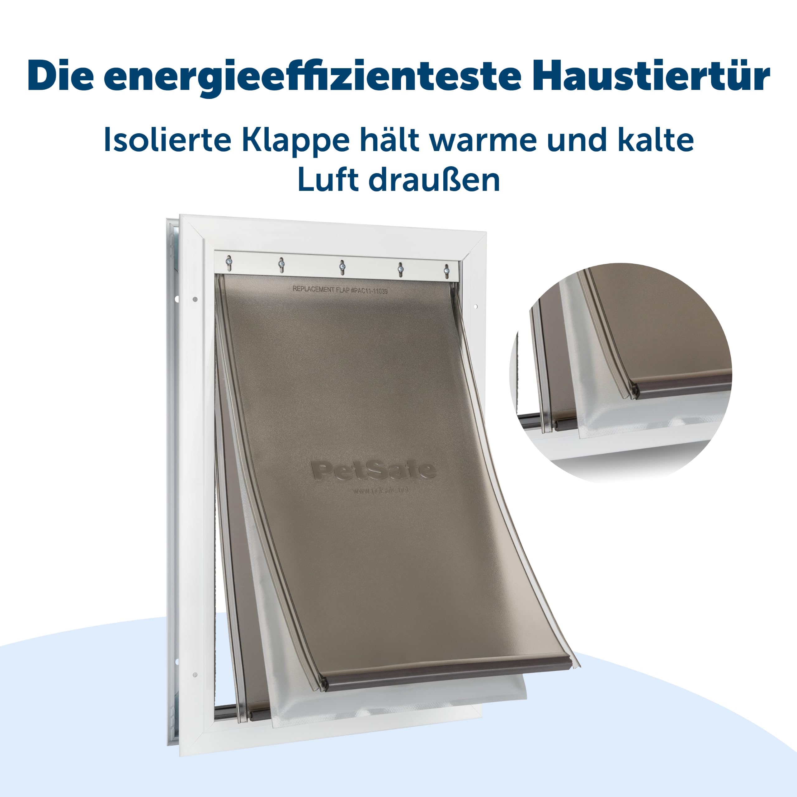 PetSafe Energieeffiziente Aluminium Haustiertür für Extreme Wetterbedingungen - Isoliertes Klappensystem - Für Katzen & Hunde - XL