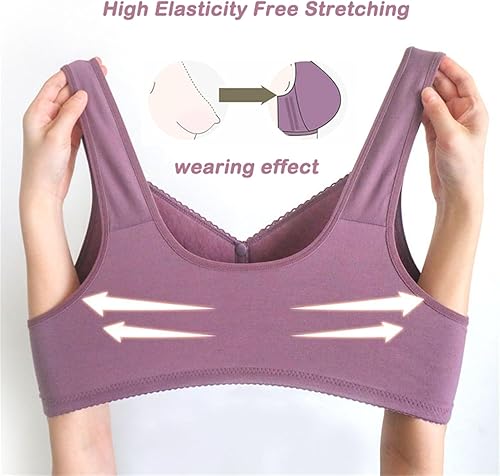 Miniatura 2 de Glamorette Snap Front Bra Mujer Mayor, Glamorette - Sujetador de algodón con cierre frontal