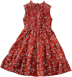 Vestidos de princesa vintage sem mangas para meninas, vestidos de verão, praia, roupas casuais para meninas 6 anos
