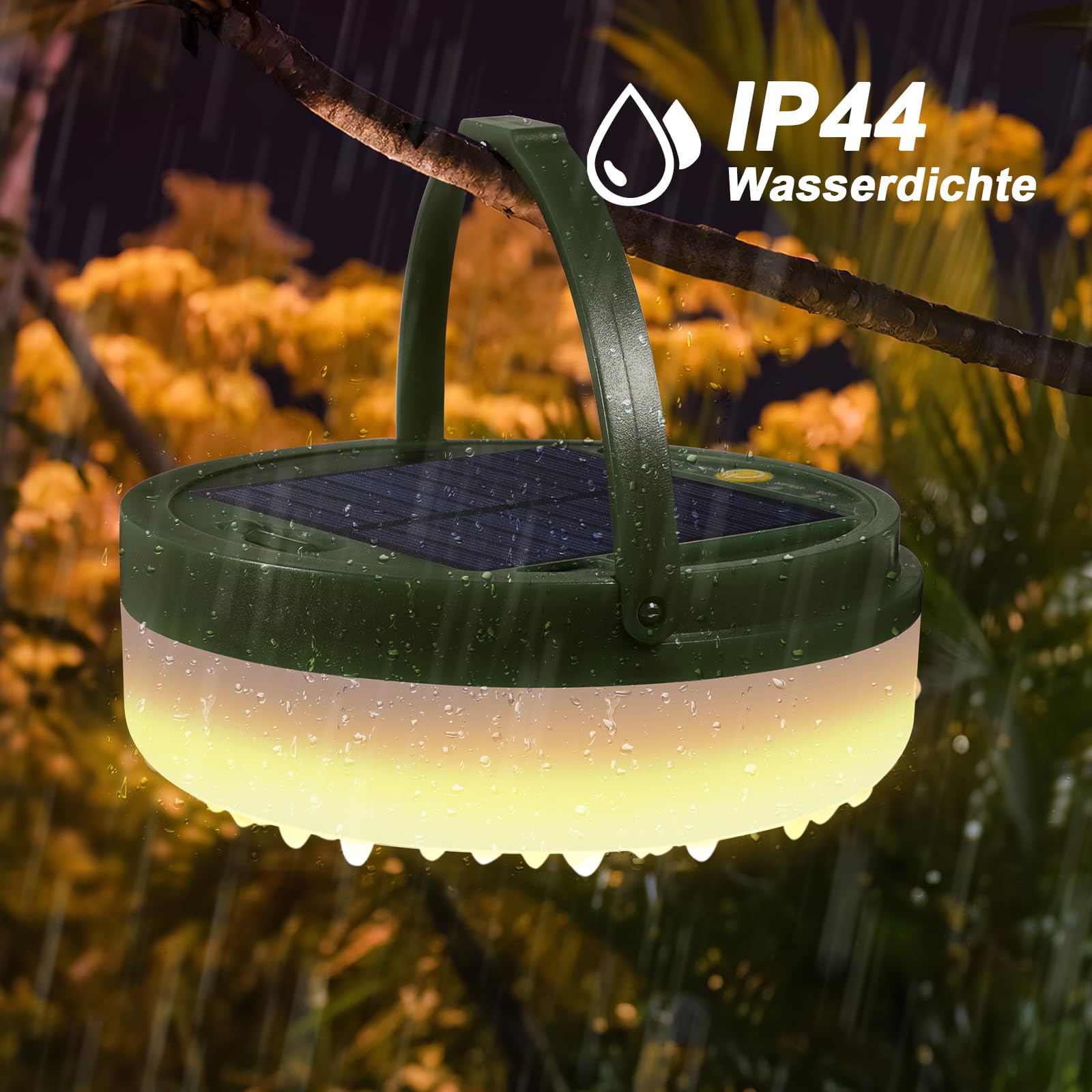 Catena luminosa da campeggio a energia solare, 10 m, 3000 mAh