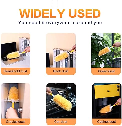 Miniatura 8 de Recambios de plumero resistente, kit de plumeros desechables para limpiar el polvo de muebles, ventilador de techo ciego, plumero de plumas de 360
