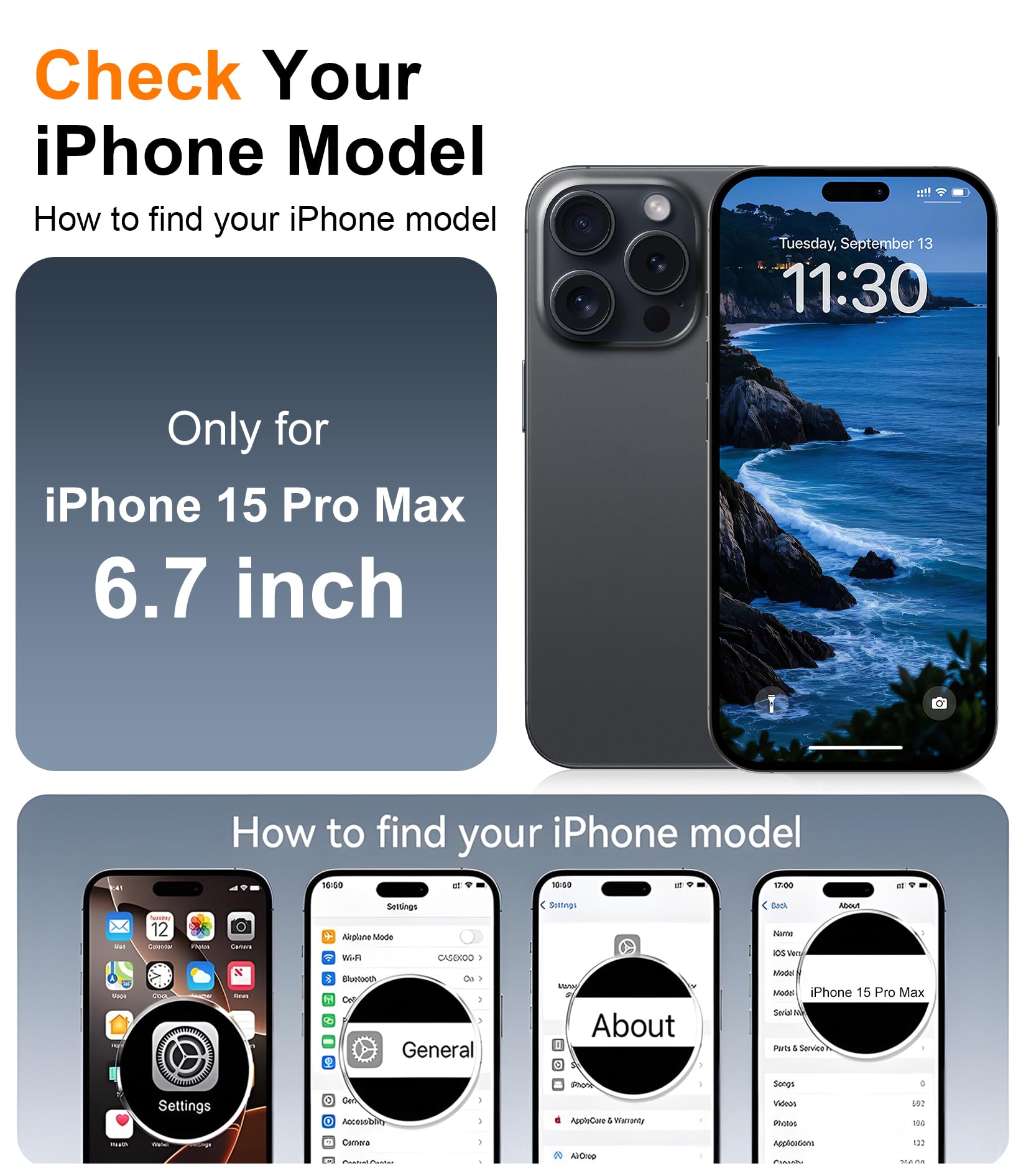 Red2Fire Compatibile con iPhone 15 Pro Max Custodia impermeabile magnetica integrata per schermo e fotocamera IP68 subacquea Full Body militare a prova di caduta antiurto traslucida opaca custodia per