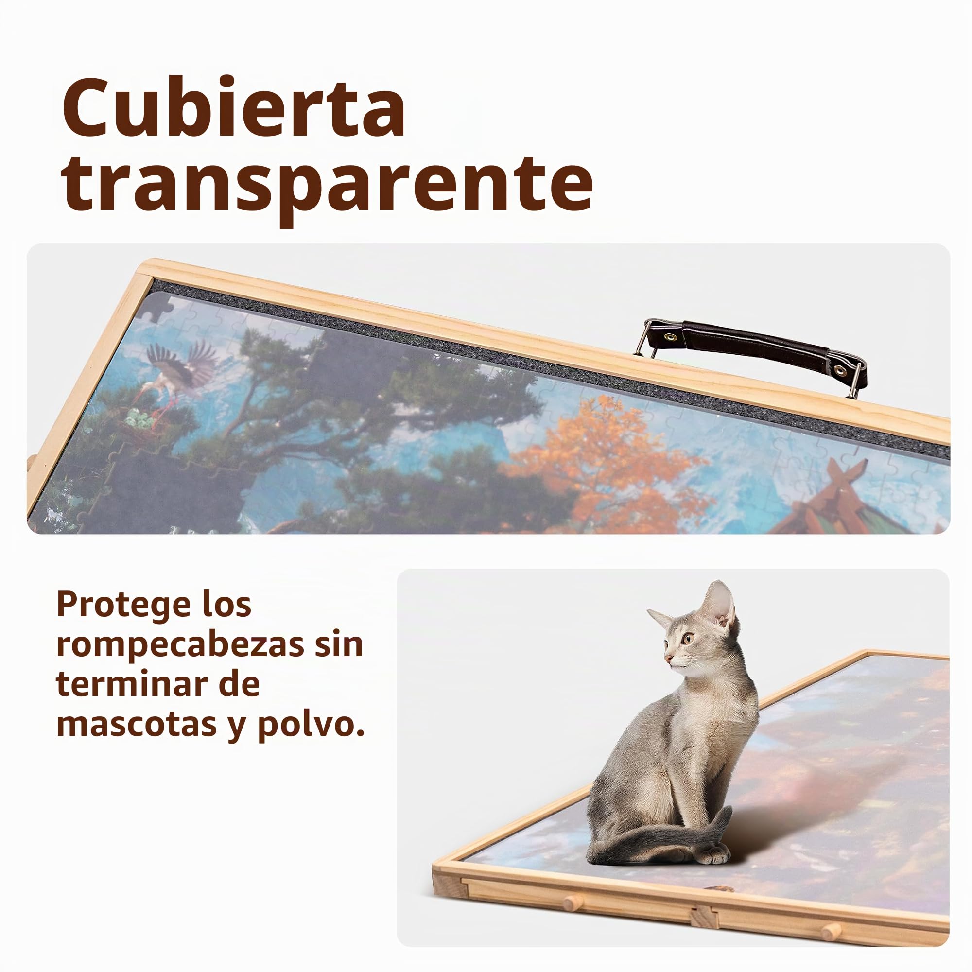 Lavievert Tabla de rompecabezas giratoria de 1000 piezas con 4 cajones de clasificación, mesa de rompecabezas inclinable con cubierta, meseta de rompecabezas de madera con tablero antideslizante para
