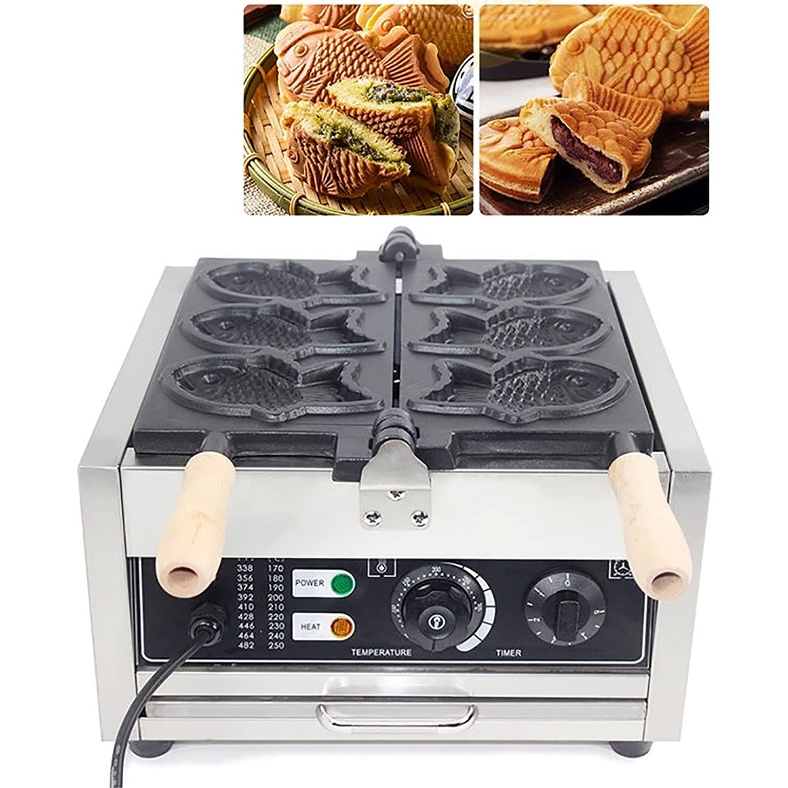 6 Szt. Gofrownica Do Ryb, Elektryczna Gofrownica O Mocy 3 Kw, Elektryczna, Nieprzywierająca, W Kształcie Ryby, Gofrownica, Elektryczna Gofrownica Do Kukurydzy, Maszyna Do Hot Dogów Do Muffinów Na Imp