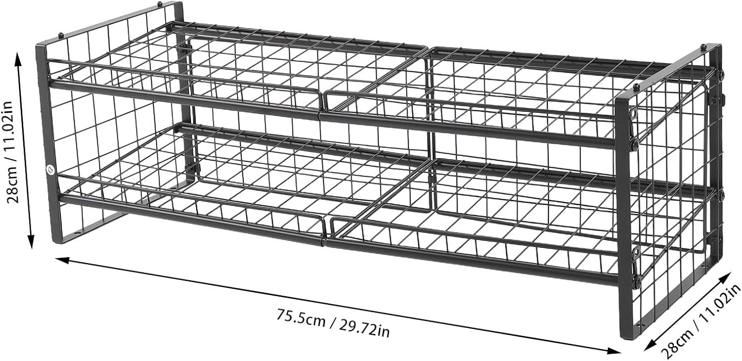 2 Tier Stackable Can Organizer, Carbon Steel Construction, Holds 64 Cans with Adjustable Inclined Shelf & Double Layer Design, Ideal for Storage