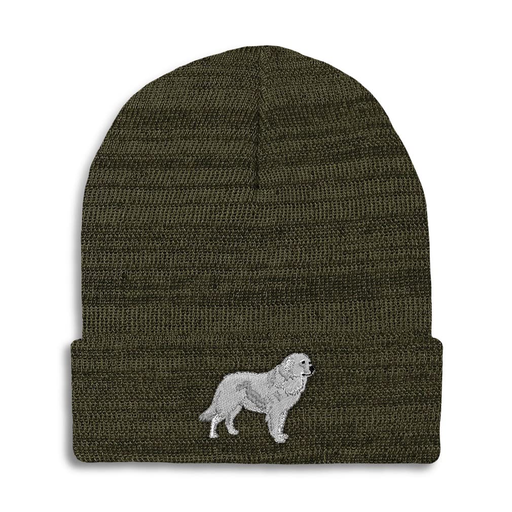 Speedy Pros Beanies for Men Great Pyrenees Embroidery Dogs Breed Winter Hats for Women Acrylic Skull Cap 1 Size Heather Olive Green Design Only