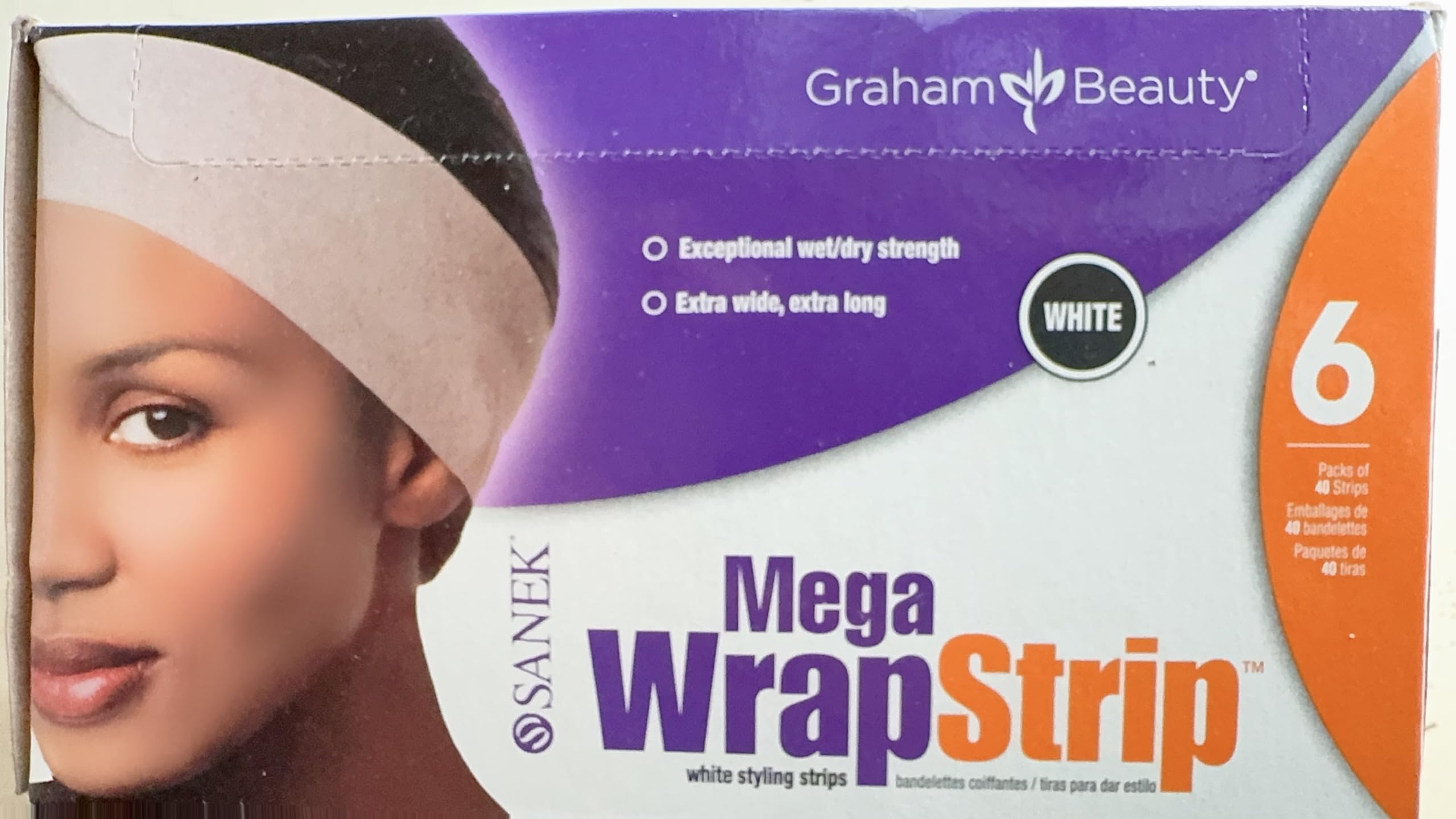 Mega Wrap Strip Refills Black, 6 packs of 40 strips
