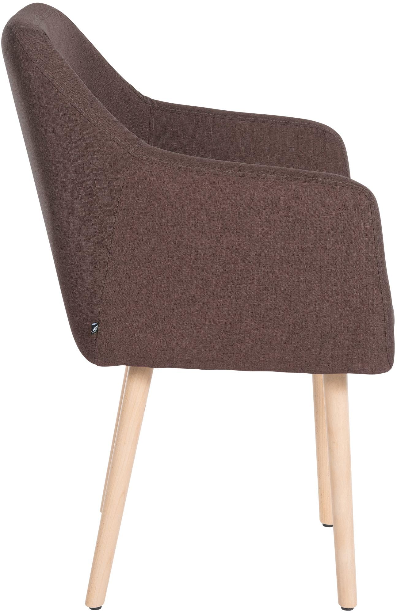 CLP Poltroncina Utrecht In Tessuto - Stile Rétro Chic Con Braccioli, Telaio In Legno, Carico Max 150 Kg (Grigio Scuro, Gambe Naturale)