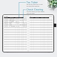 Vista 3 de KUMEER Registro de cheques - Registros de cheques elegantes para chequera personal con registros de cheques y transacciones, registro de chequera