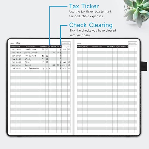 Miniatura 3 de KUMEER Registro de cheques - Registros de cheques elegantes para chequera personal con registros de cheques y transacciones, registro de chequera