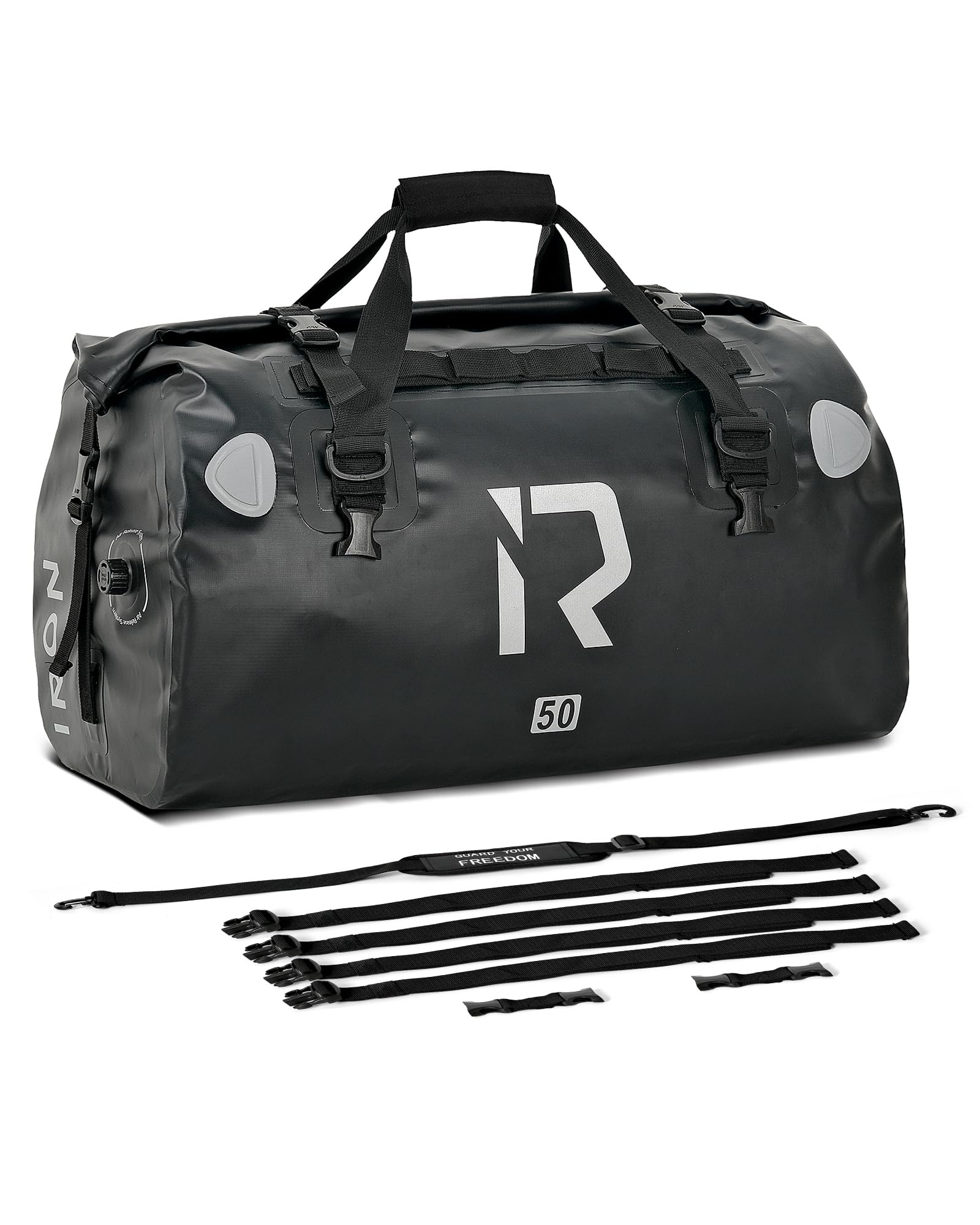 IRON JIA'S Motorradtasche Gepäckrolle wasserdichte Hecktasche Satteltasche Reisetasche 50L Schwarz